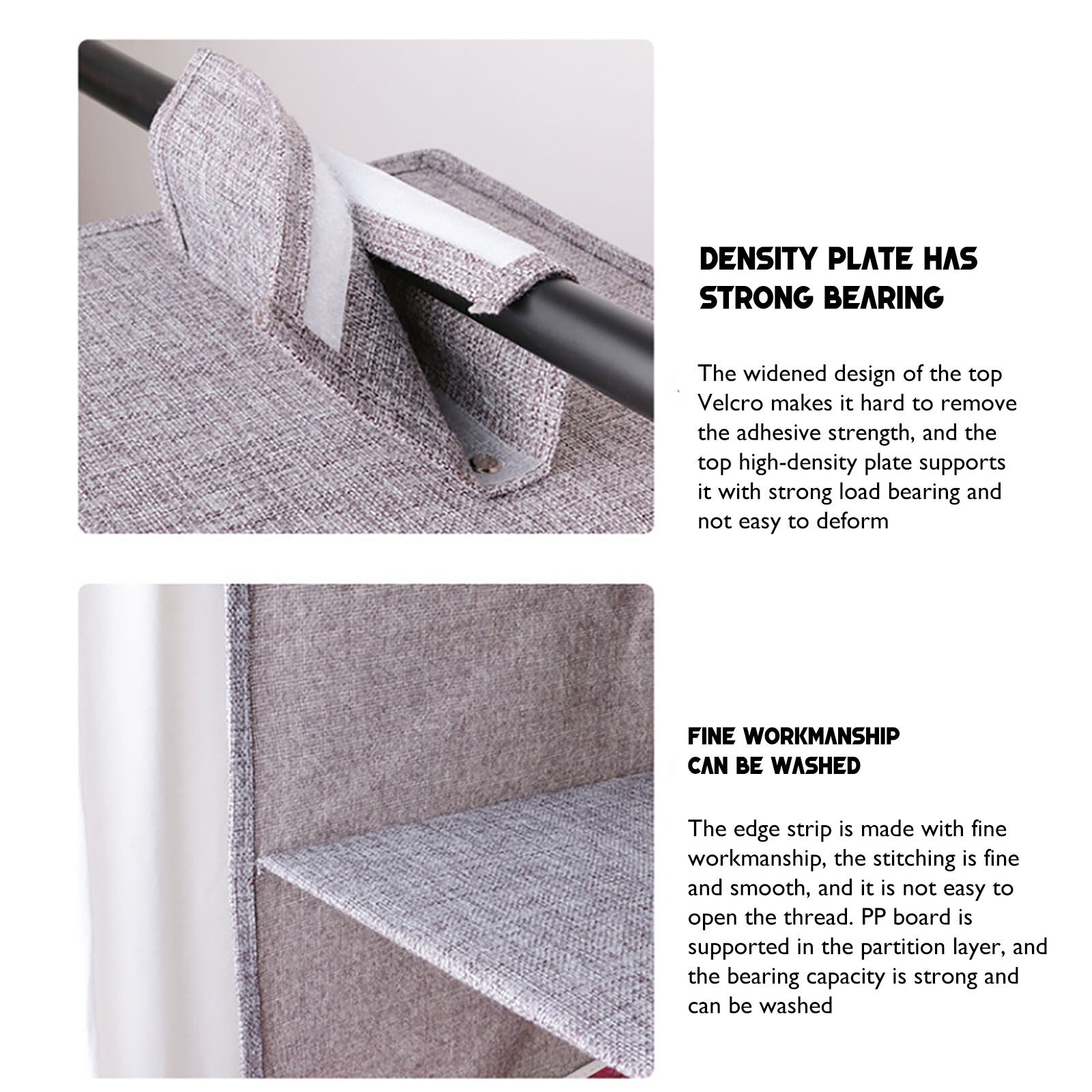 40# Hanging Multi-layer Storage Bag Organizer For Clothes Cotton Linen Hanging Bag Washable Drawer Type Bedroom Closet Organizer