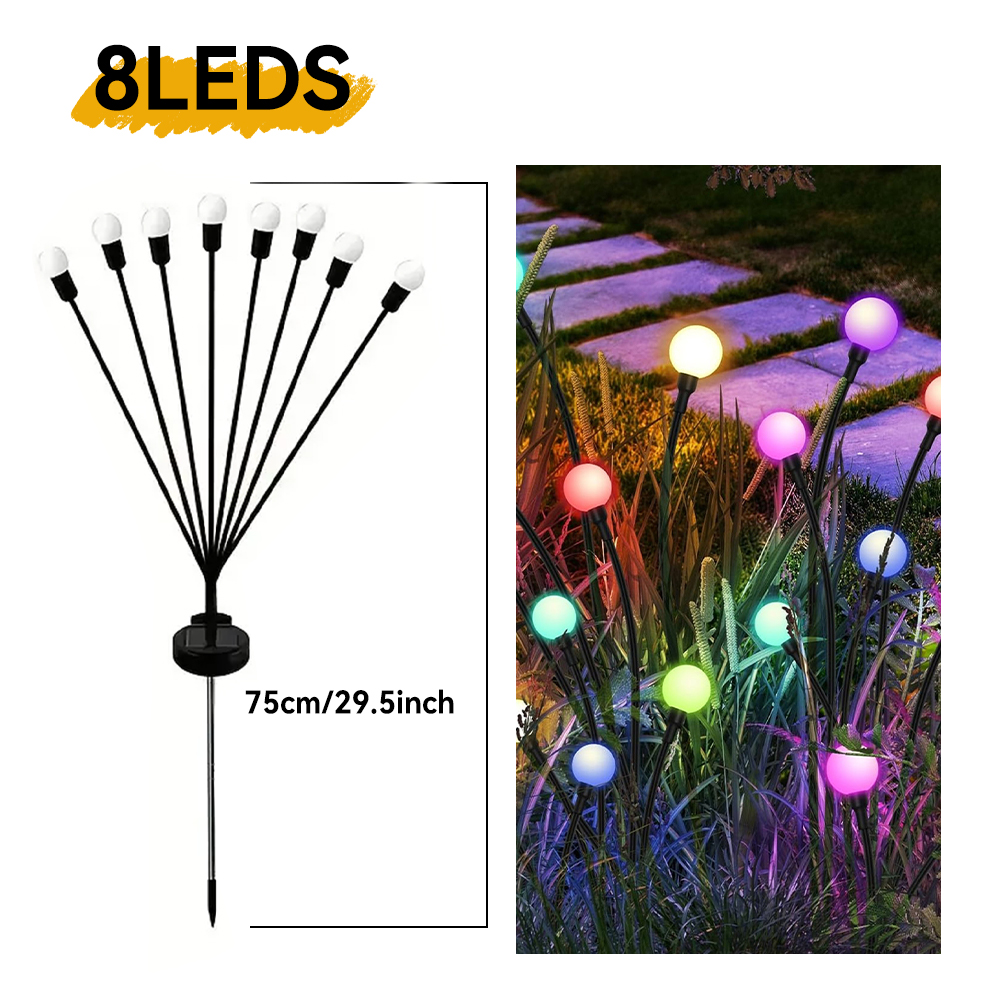 1pc stk . 6/8/10 led-pakke med solcelledrevne ildfluelys, opgraderede solcelledrevne havelys, vandtætte solcelledrevne svajende landskabslys: Grøn