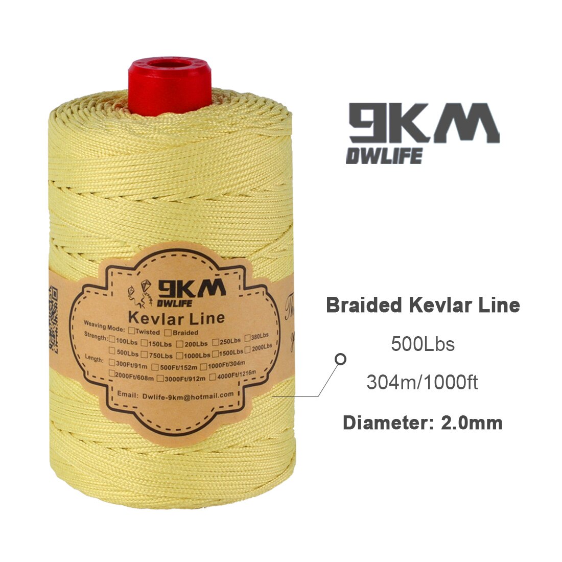 40lb-5000lb Kevlar Kite Line String for Fishing Assist Cord Kite Flying Outdoor Camping Tent Cord Low-stretch Cut-resistance