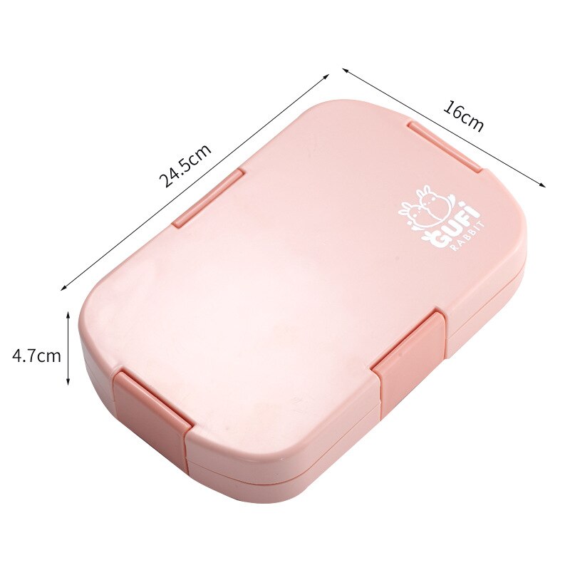 920Ml Gezonde Materiaal Lunchbox 6 Grids Bento Dozen Magnetron Servies Kids Draagbare Outdoor Voedsel Opslag Container Lunchbox: pink