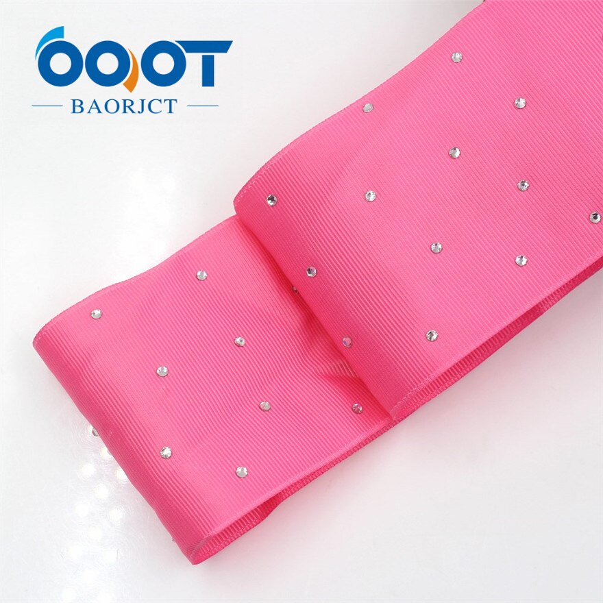 Glitter Stone Grosgrain Ribbons Mini Dot Rhinestones for Handmade Cheer Large Hair Bow, Wrapping width 3‘’, 2 yards: I-19416-1021