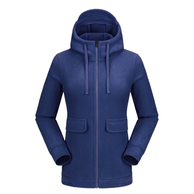 Autumn Winter Warm Outdoor Fleece Sweater Women Sports Fleece Hooded Fleece Cardigan Jacket Ladies Red: A9W1Z2102 Navy / M