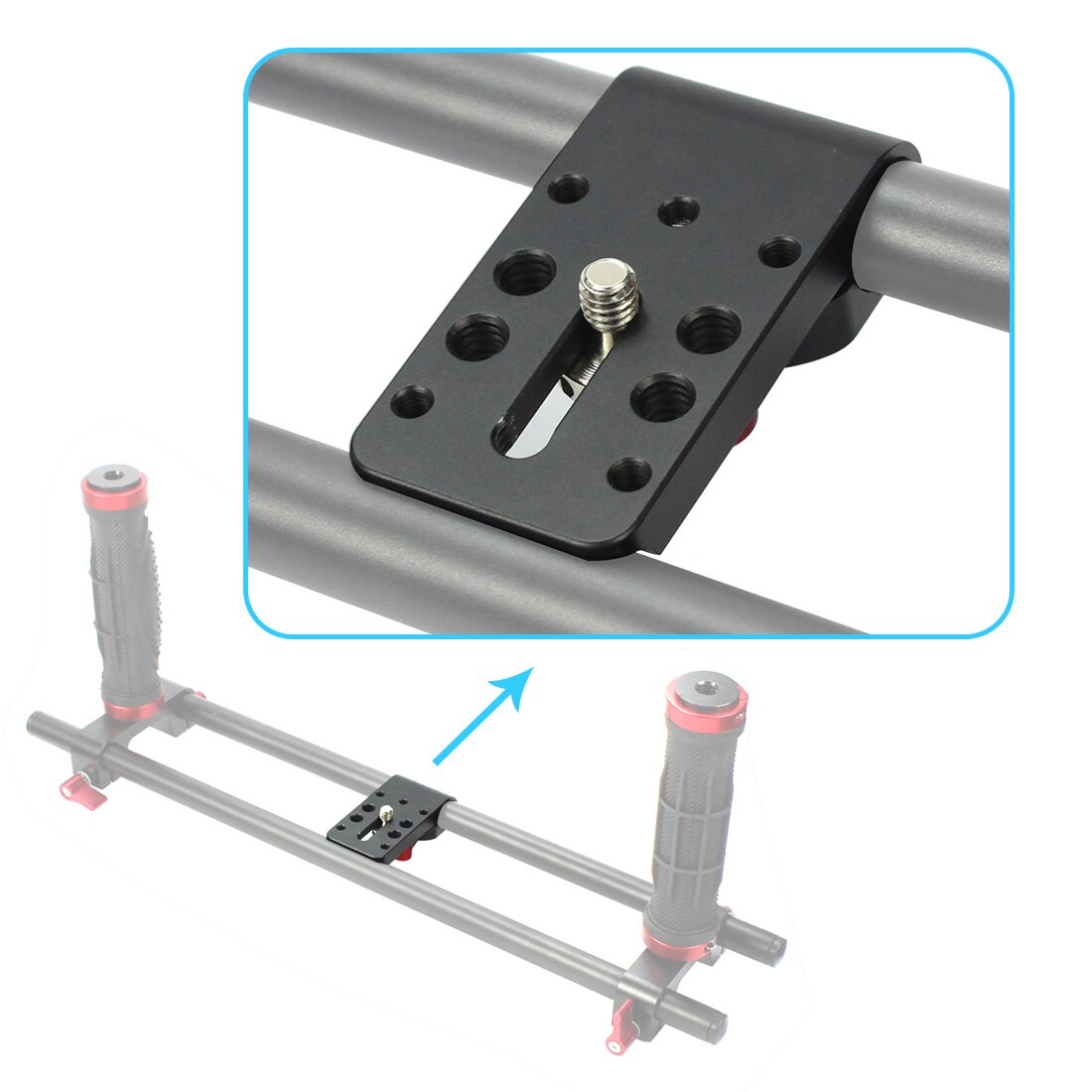 Tube Holder Clamp Mount Adapter for 15mm Rod Rail Follow Focus Rig for DSLR 5D2 GH2 Camera Stabilizer Photography