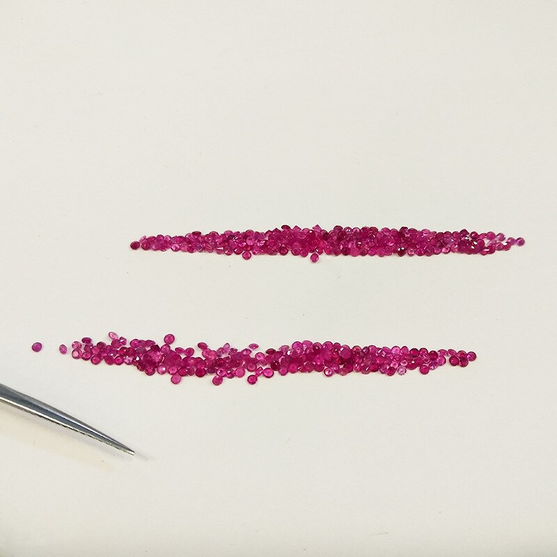 Wong regn løs ædelsten 1 stk 1.2 mm runde naturlige rubinsten diy dekoration smykker tilbehør