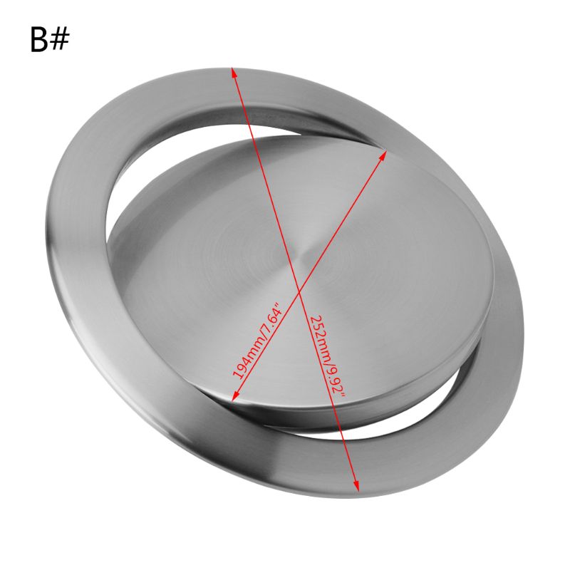 Stainless Steel Flush Recessed Built-in Balance Swing Flap Lid Cover Trash Bin Garbage Can Kitchen Counter Top: 252mm