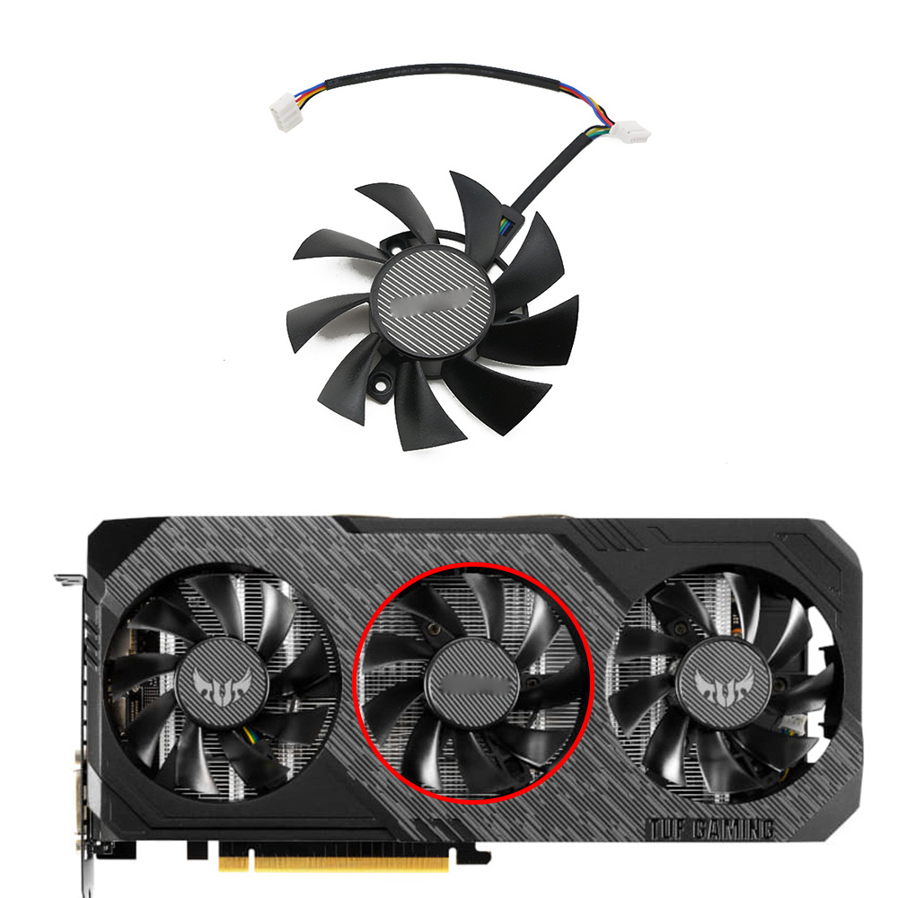 75MM 7Pin FD8015U12D GTX1660 RX5700 RX5700XT for ASUS GTX 1660Ti 1660super RX 5700 XT TUF X3 OC Graphics Cooling Fan: Gold