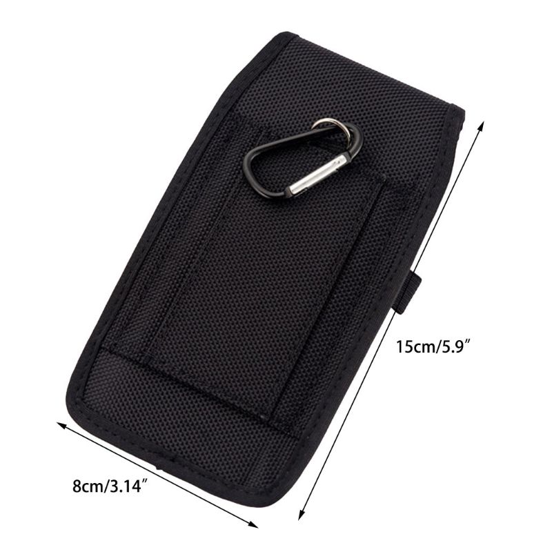 Ledig nylon mobiltelefon midjeväska med krokögla hölster mobiltelefon fodral till iphone samsung xiaomi huawei tillbehör: A