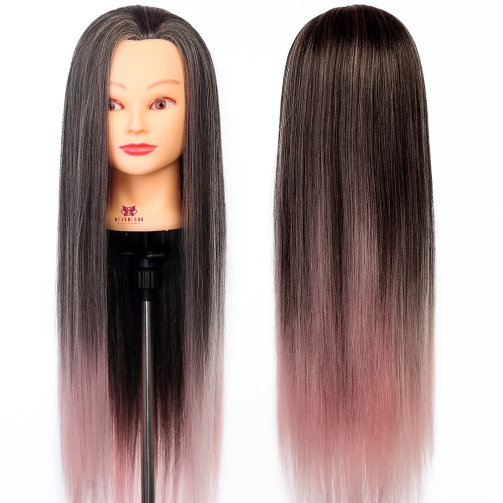 Salon Style Doll Heads Splicing Color Hairdressing Pratice Manikin Model Head with Table Clamp Manniquin Head