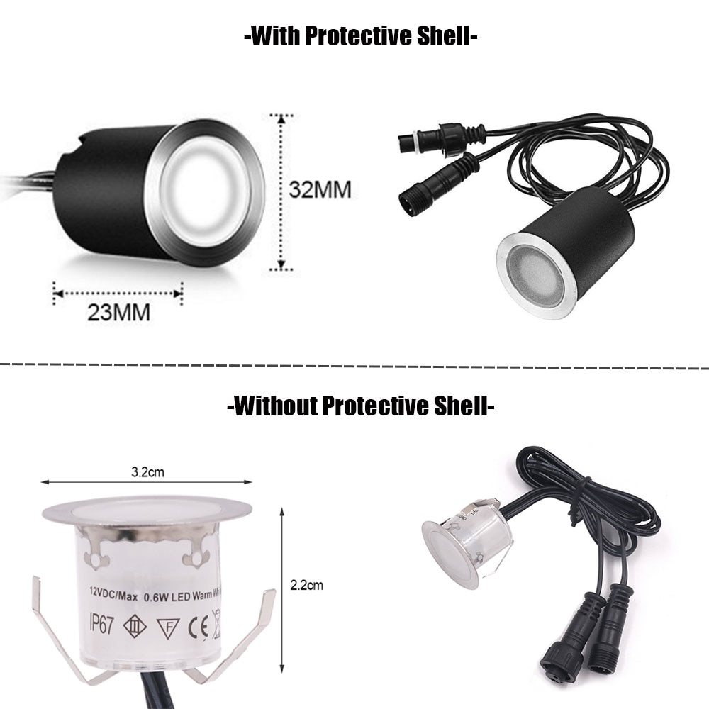 LED Deck Licht Bausatz DC 12V Wasserdicht Unterirdischen licht 2835 Edelstahl Einbau Garten Lampen Treppen draussen LED-strahler