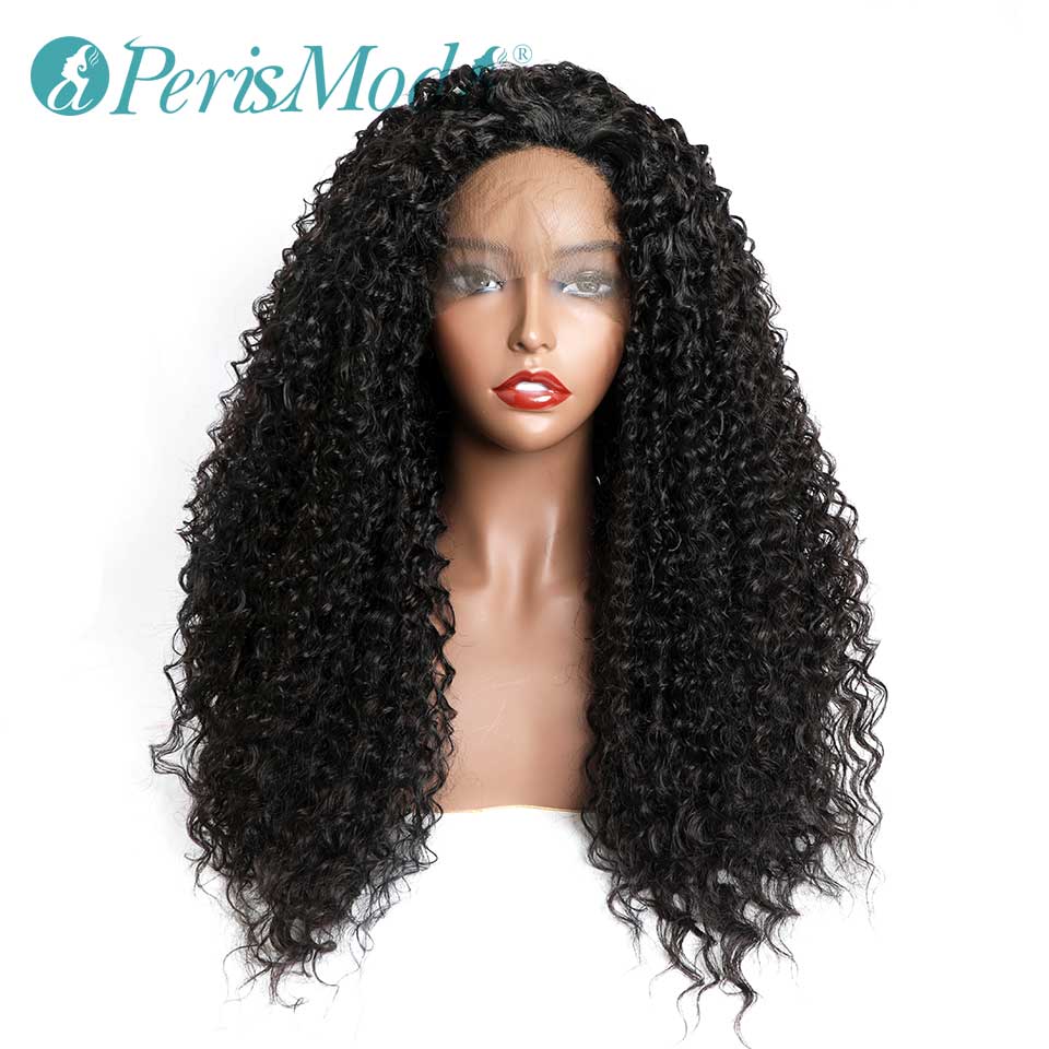 Peluca de encaje negro rizado Largo con Pelo de bebé para mujer, pelo de rizado largo, pelucas frontales de encaje sintético, pelucas de fibra resistentes al calor