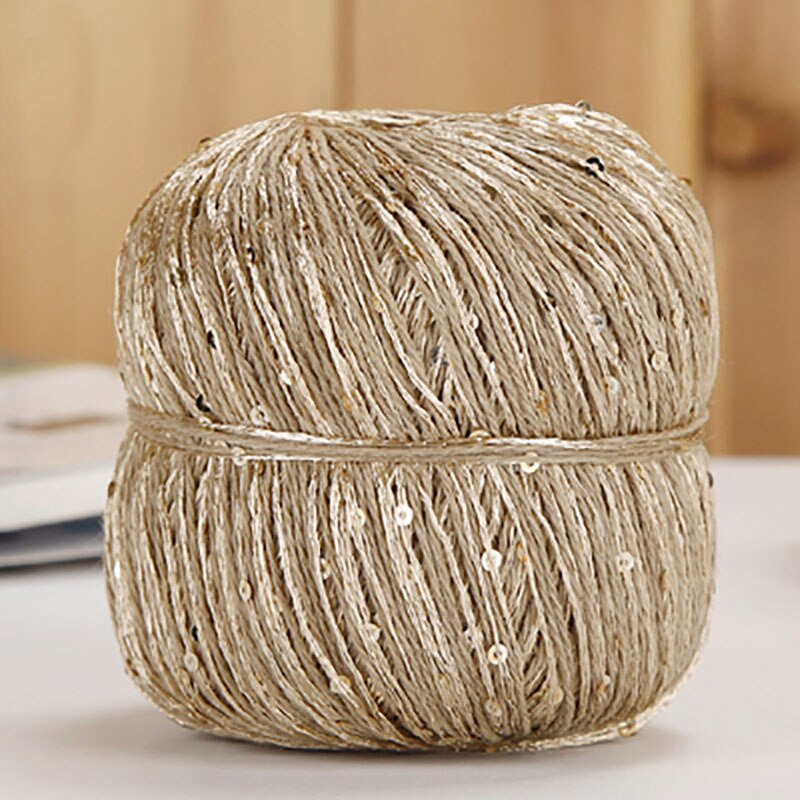 Ovillo de 50g de lana de lentejuelas para estambre, hilos algodón para ganchillo tejido a mano, hilo para DIY, suéter, sombrero, bufanda QW070: N18