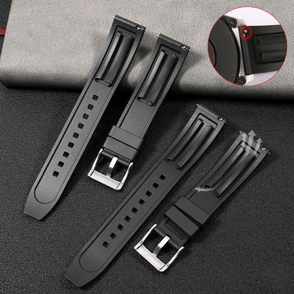 Correa de reloj de silicona correas de reloj de goma de liberación rápida 18mm 19mm 20mm 21mm 22mm 24mm accesorios de relojes de buceo impermeables para hombres