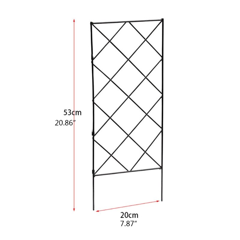 Black Metal Wire Lattice Grid Vines Climbing Trellis Panels Garden Plants Vines Flower Support Frame Decorative Fences Durable