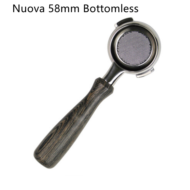 Nuova Coffee Machine Handle 58mm Solid Wood Bottomless Synthetic Handle Suitable for Delonghi/La Marzocco/E61 Universal: Synthetic Blackwood