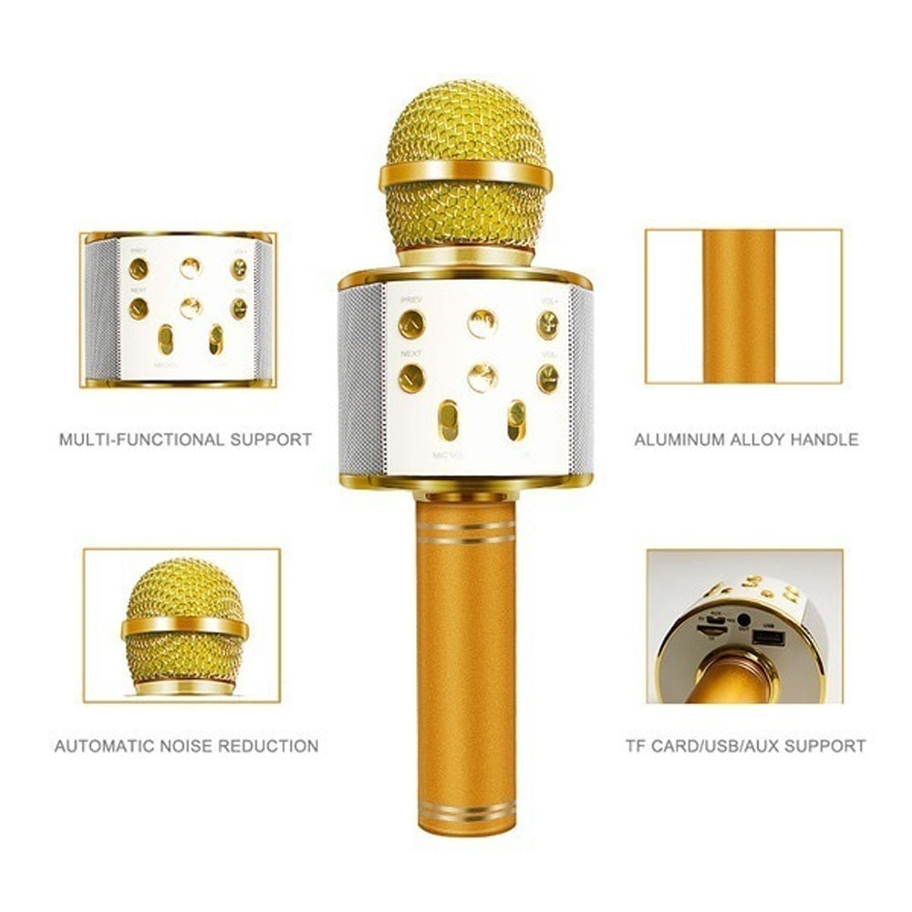 Bluetooth Karaoke Microphone Wireless Microphone Professiona Speaker Handheld Microfone Player Singing Recorder Mic