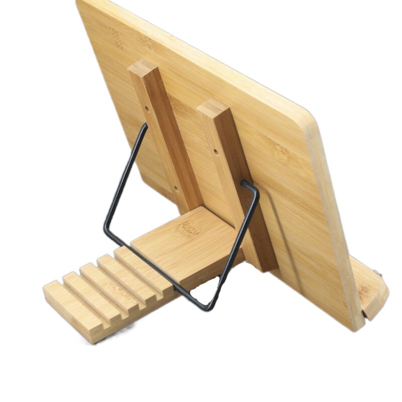 Bogreol læring hylde justerbar bogholder bambus kogebog læsebord bærbar robust letvægts bogstand lærebøger: S 280 x 220mm