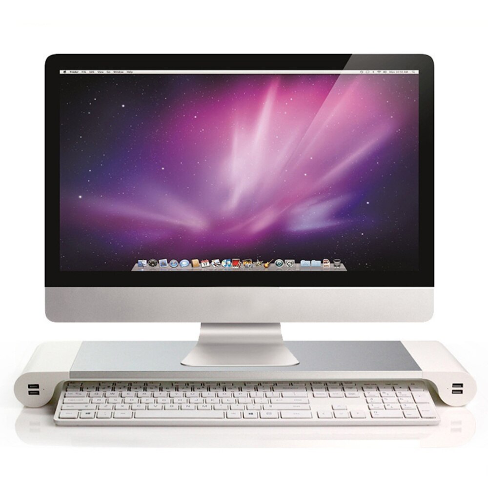 4 Usb-poorten Multifunctionele Desktop Monitor Stand Computer Scherm Riser Sterke Laptop Stand Bureau Houder Notebook Tv Plank met Ons