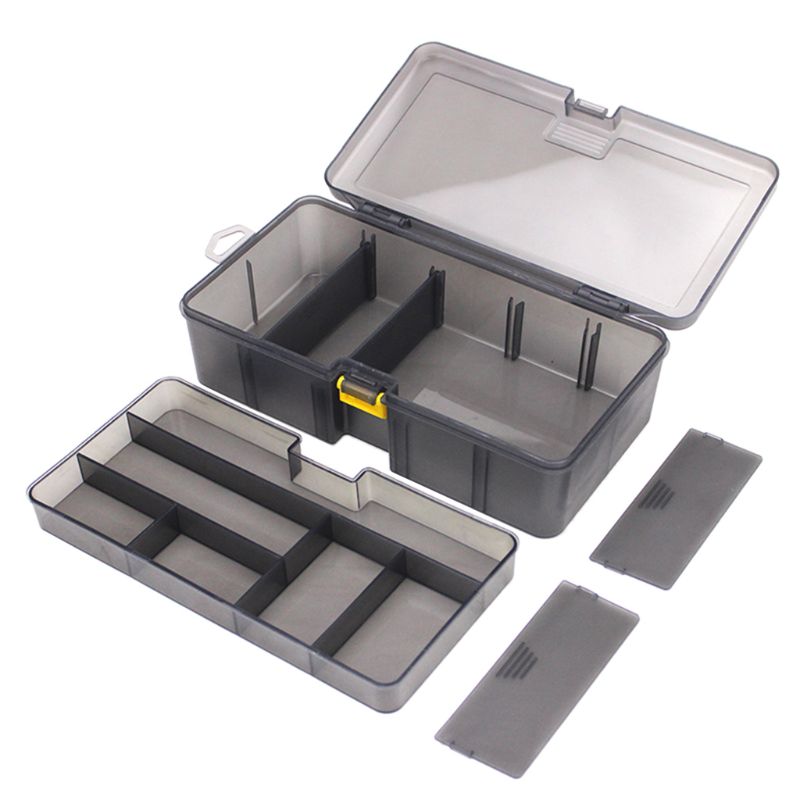 Multi-division Dual Layer Tool Storage Box Multifunctional Organize Fishing Lure