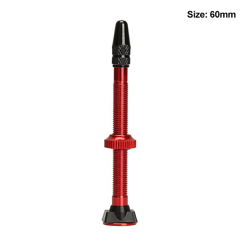 Válvula de aluminio para bicicleta de montaña, vástago de aleación sin tubo, accesorios para MTB, boquilla de vacío, 40/60mm: 60mm Red 1 set