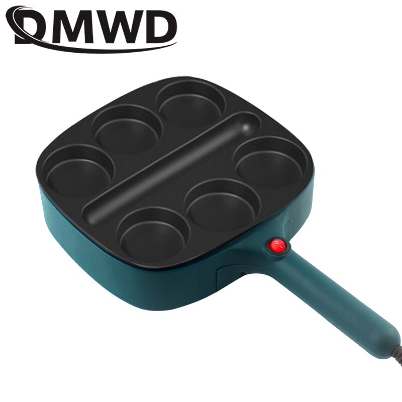 DMWD-sartén eléctrica 3 en 1 multifuncional, antiadherente, sin humo, para carne, huevo, tortilla, Cocina Para salchichas, Mini máquina de desayuno, 220V: Green Egg Sausage