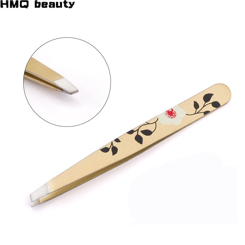 1 Pcs Wenkbrauw Pincet Professionele Roestvrij Staal Anti-Statische Platte Tip Ontharing Make-Up Tool