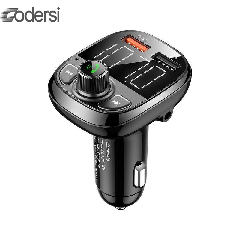 Fm Transmitter Aux Bluetooth 5.0 Dual Usb Car Charger Wireless Handsfree Car Kit Fm Radio Adapter Support Tf Card