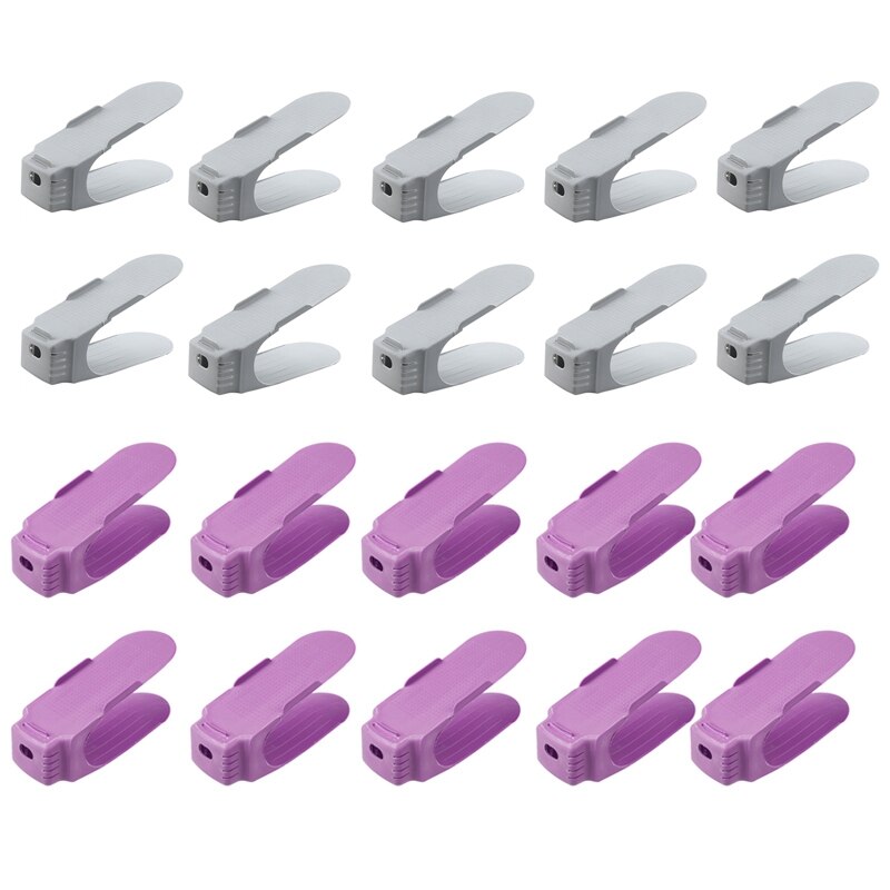 Wivarra 10- paks justerbar holder stabel sko arrangør plassbesparende plast