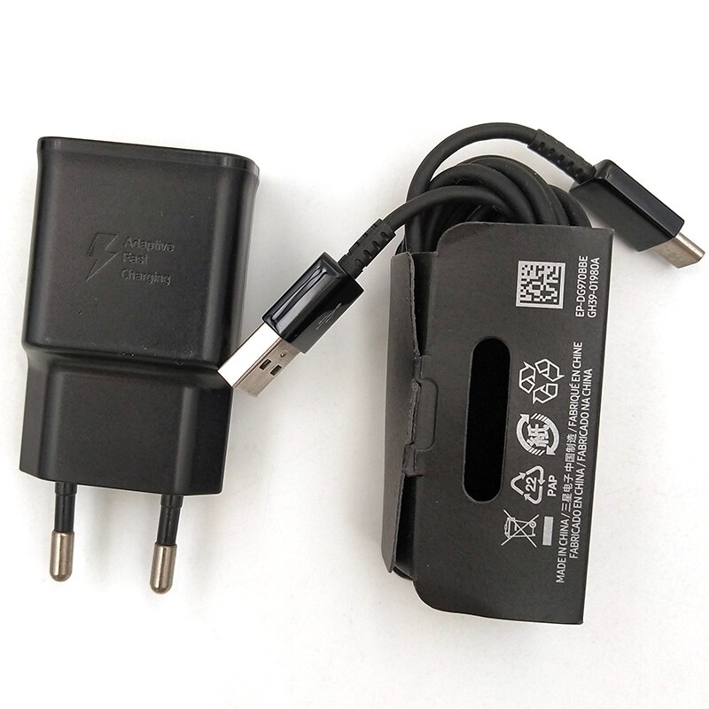 Samsung 9V 1,67 A 15W USB Schnelle Ladegerät Adapter 100CM USB 3,1 Typ C Kabel Für Galaxis s20FE S20 Hinweis 20 Ultra S10 S9 Plus A71 A91: Schwarz EU hinzufügen Kabel