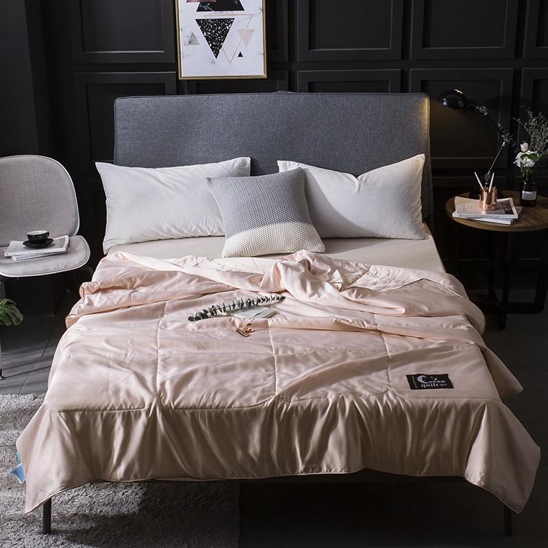 50 Zijde Dekbed Spreien Gewatteerde Deken Zomer Winter Koning Koningin Full Twin Size Dekbed Beddengoed Set Pure Kleur Gouden Wit