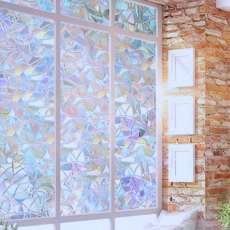 No Glue 3D Static Cling Privacy Window Screen Sticker Stained Glass Mosaic