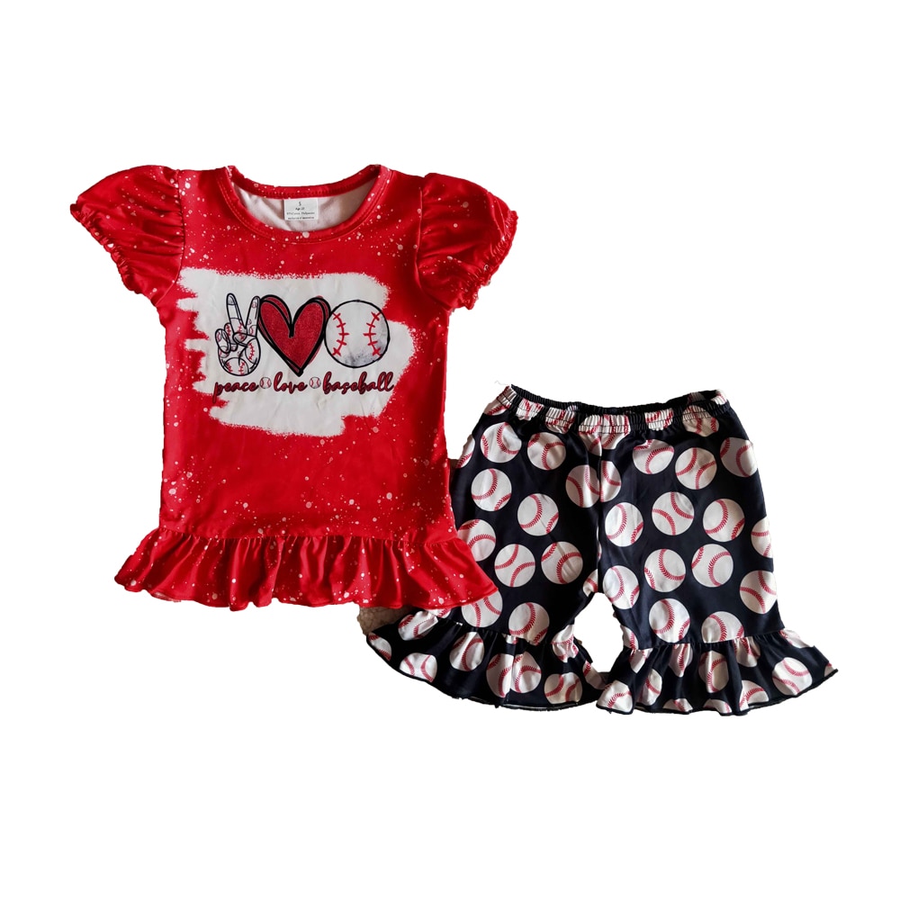 Red KIds Summer T shirt Set Short Sleeve main image 1