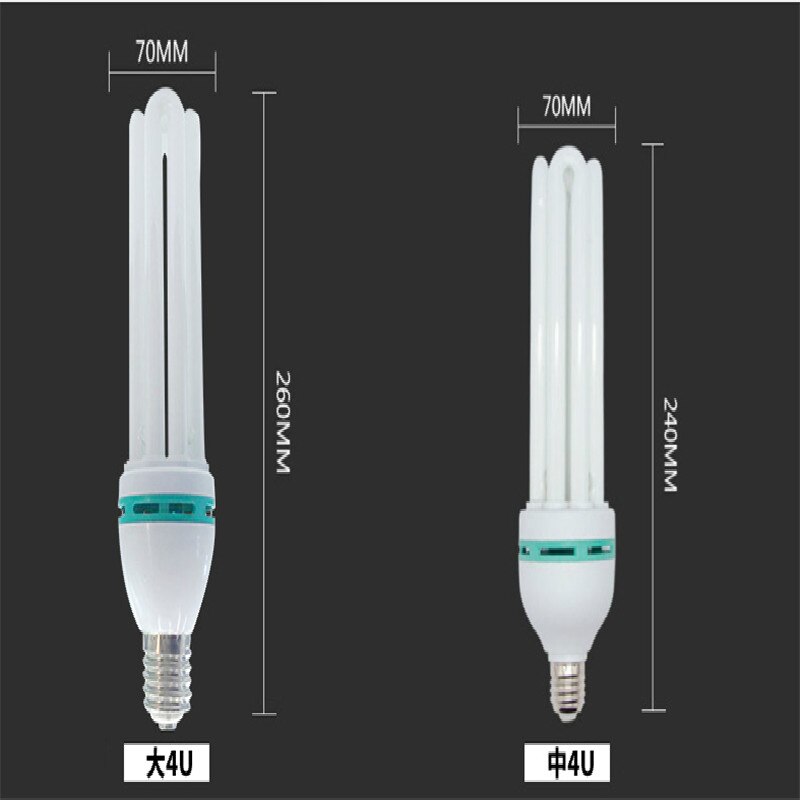 E27 4U 6U 8U 65W 150W 200W 350W led tube économiseur d'énergie haute puissance ampoule maison lumière blanche intérieur lit chambre lampe CFL fluorescent