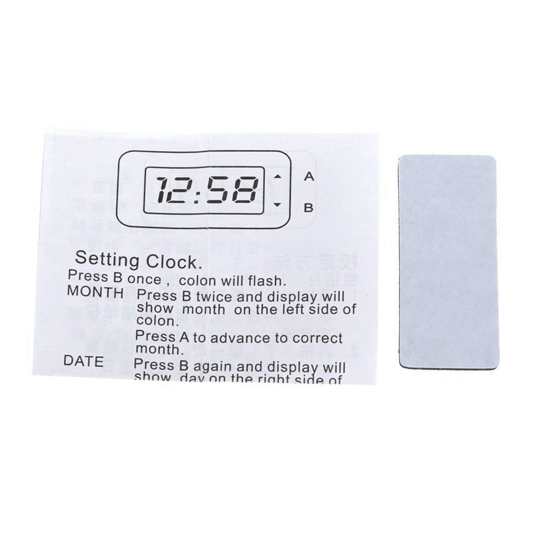 Mini digital kalender lcd auto bil lastbil instrumentbræt dato tid kalender ur sort