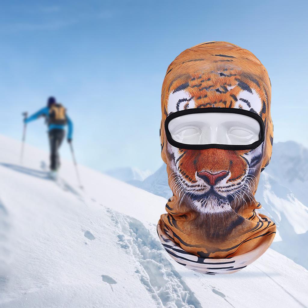 3D Cycling Ski Hat Balaclava Animal Full Face Cover Snow Gear Outdoor Soft: big cat 3