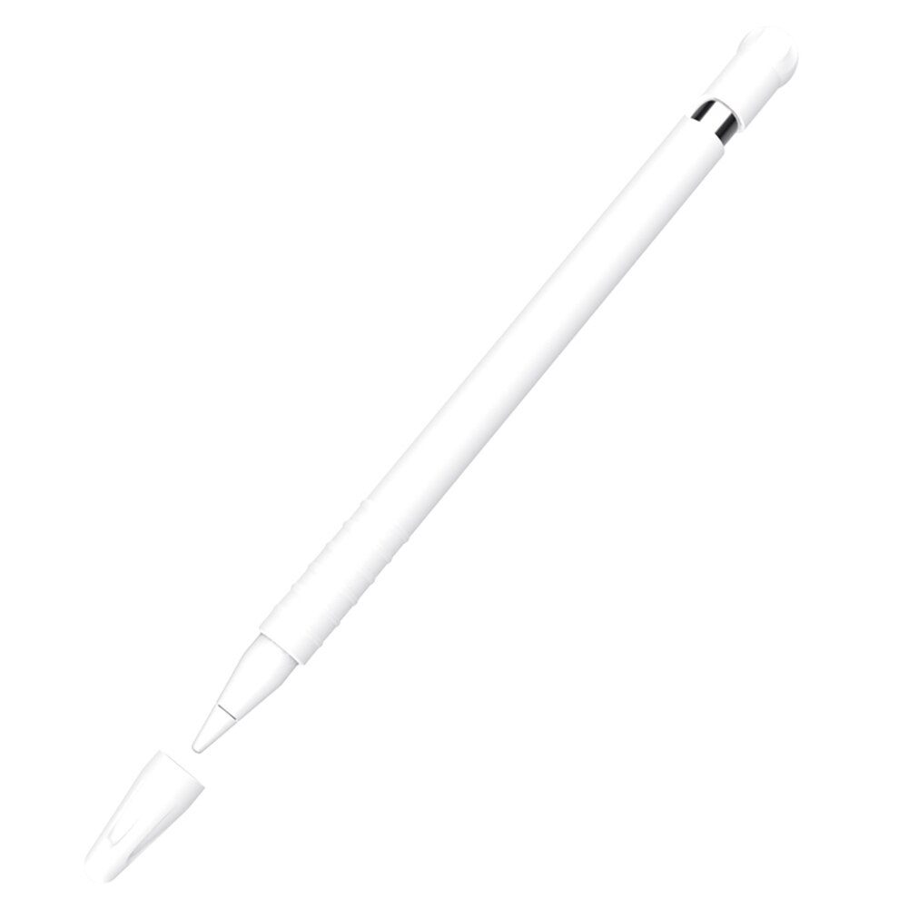 Siliconen Mouwen Cap Tip Cover Houder Tablet Touch Pen Stylus Pouch Sleeve Voor Apple Potlood 1 Generatie Case Voor Ipad potlood: WHITE