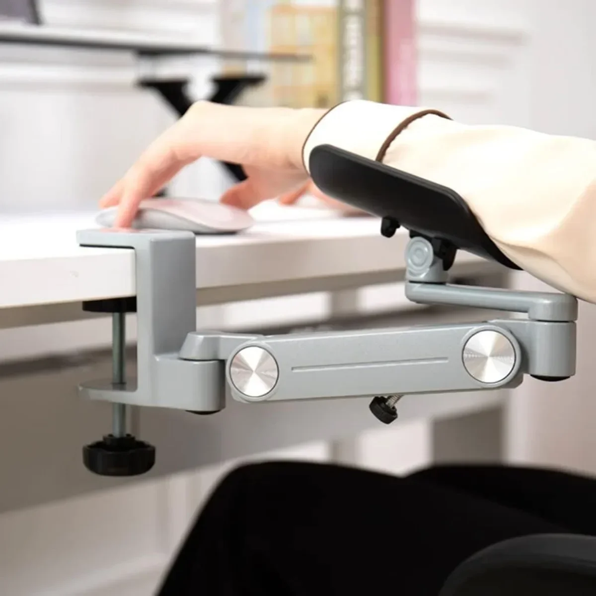Ergonomische Armlehnen-Stützverlängerung für Schreibtischcomputer 360 ° Rotierendes Ellenbogenkissen, Handgelenkauflage, Halter für Zuhause und Büro: orange