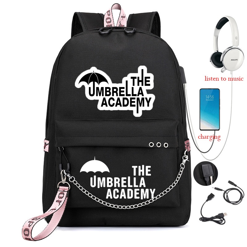 The Umbrella academy Backpack Women Men Multifunction Mochilas USB Charging School Bags For Teenagers Travel Bag For Boy Girls