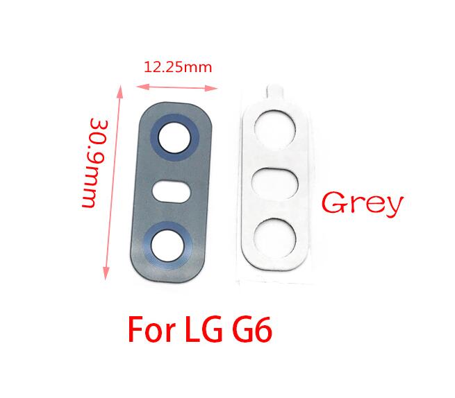 2pcs/lot Rear Back Camera Glass Lens For LG V20 V30 G2 G5 G6 G7 Q6 K8 Camera Glass With Glue Adhesive: G6 Gray