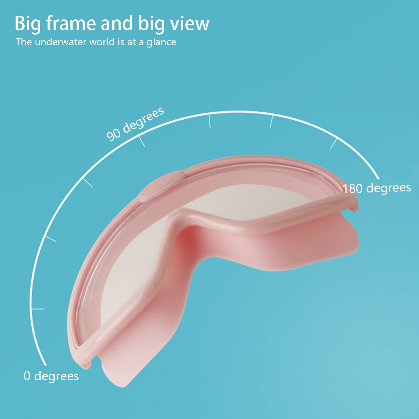 Children's Swimming Glasses Practical PC Lens Ultra-Wide View Antifog Silicone Mirror Goggles Adjustable Conjoined Earplugs