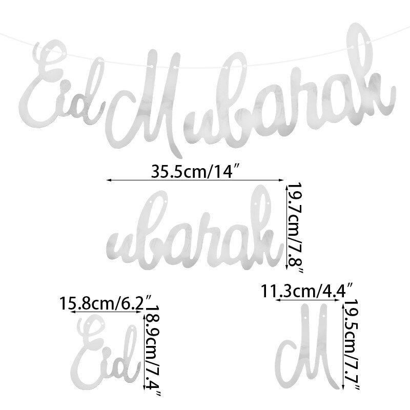 Banderole à paillettes EID MUBARAK, 1 lot, banderole en papier, lettres EID, banderole musulmane islamique Mubarak Ramadan, décoration de maison, fournitures de fête: hf187B01