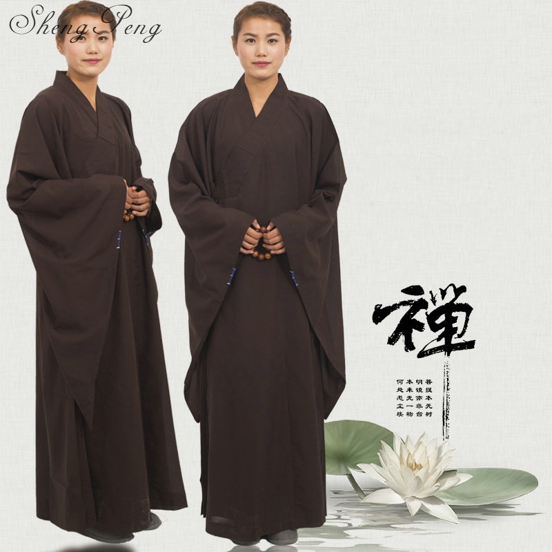 Buddhistisk munkekåbe meditationstøj shaolin munketøj buddhistisk kåbe buddhistisk munkedragt orientalsk kappe munkekåbe  cc209