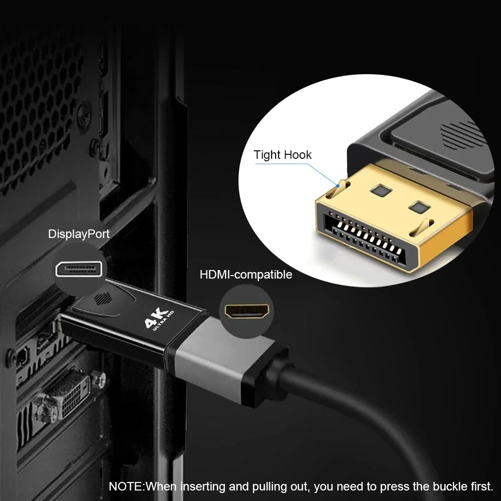 Dp zu hdmi-kompatible konverter pc tv projektor displayport männlich zu Video weiblich dongle für büro pflege Computer