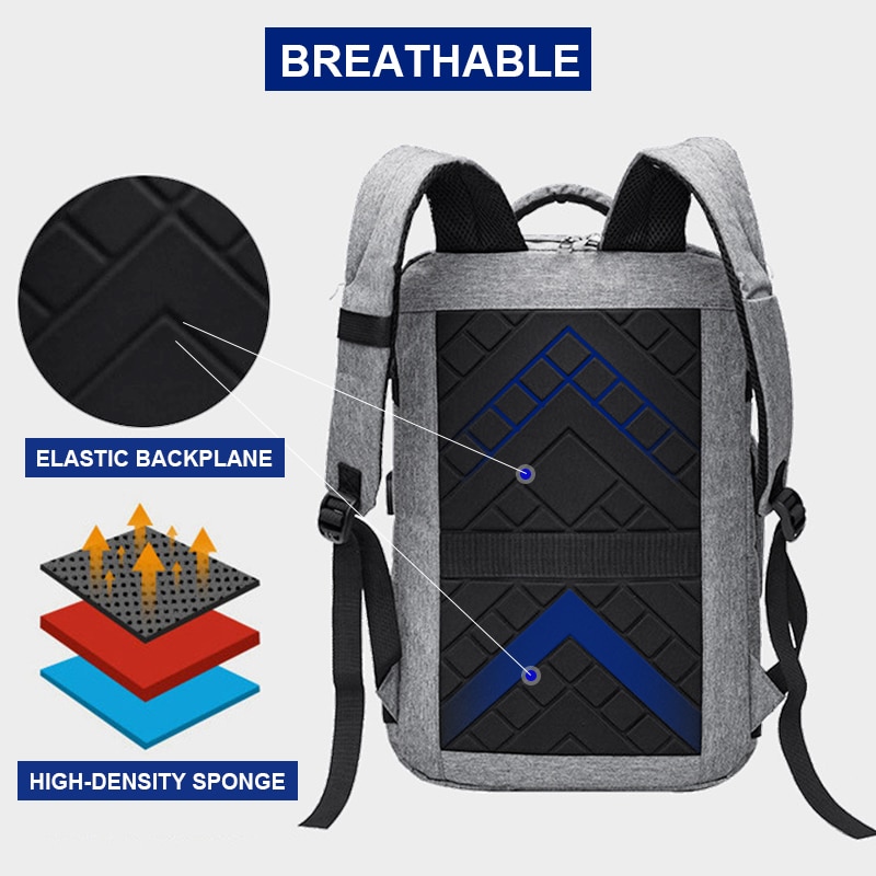 Mochila De Negocios Laptop hombre 17 Notebook hombres mochila antirrobo masculino paquete trasero cargador USB negro bolsa de viaje al aire libre mochilas escolares