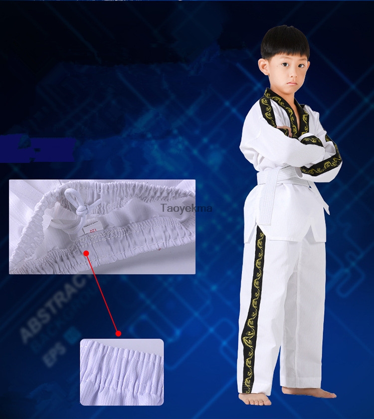 Hvid taekwondo tøj professionel mand kvinde taekwondo uniform børn adule taekwondo træningsdragter