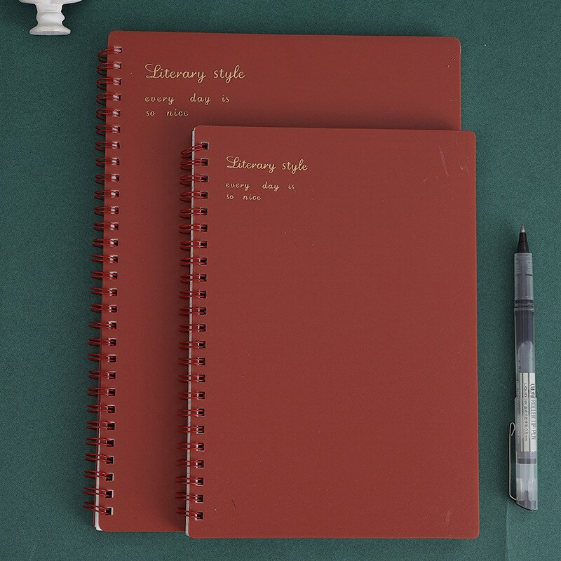 A5 B5 Coil this student horizontal line grid literary notebook retro rollover spiral simple coil this office stationery