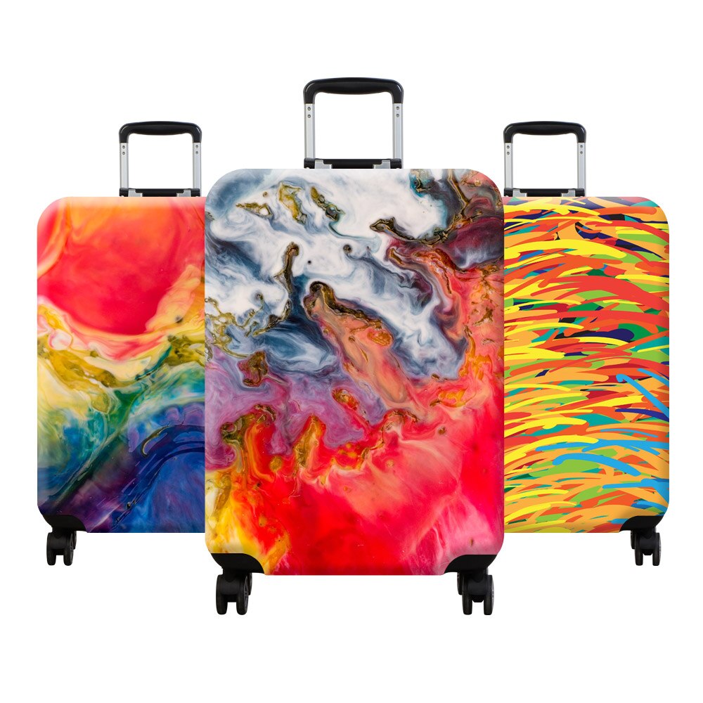 Elastic Luggage Protective Covers DustProof case for suitcase 18-32 inch travel accessories Color graffiti baggage cover XL