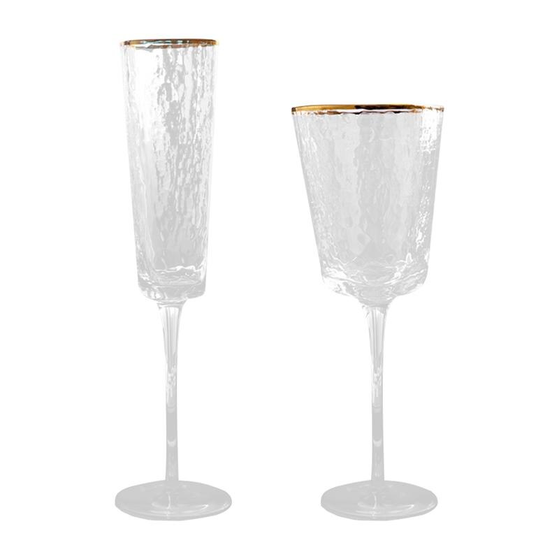 Crystal Wine Glass Champagne Glass Bouquet Party Supply Golden: 2pc as pic