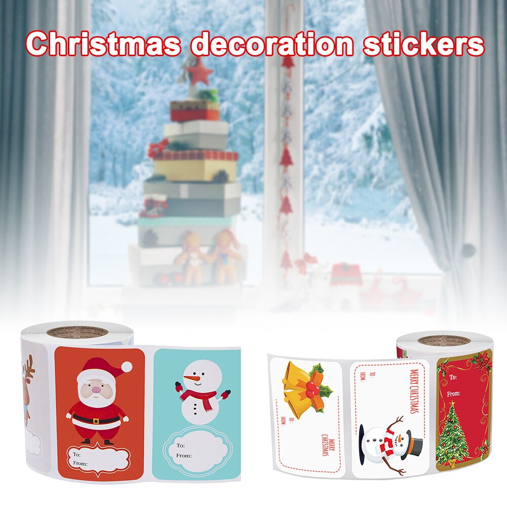 Ontwerpen zelfklevende kerstnaamlabels zegellabels kerststickers verpakkingsstickers  fp8