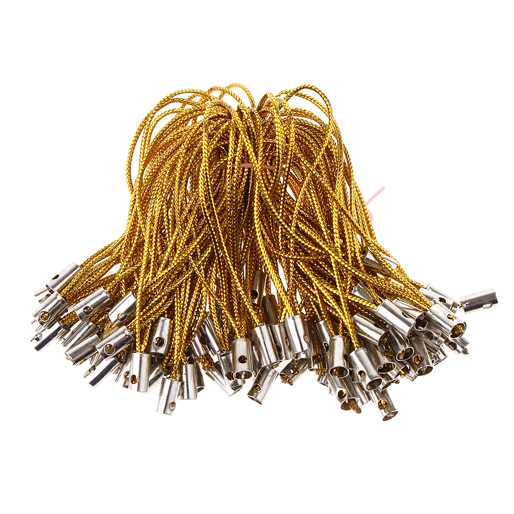 100pcs Mobile Cell Phone Dangle Lanyard Strap String Thread Cords Wire 50mm for Keychain Keyring Phone Card Badge Holder