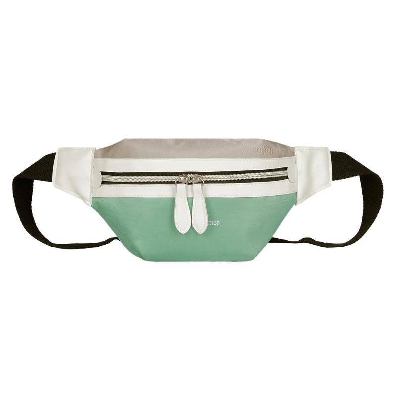 Femmes taille Fanny ceinture Packs femme décontracté fermeture éclair toile poitrine sacs adolescentes Hit couleur sport épaule bandoulière sacs: green